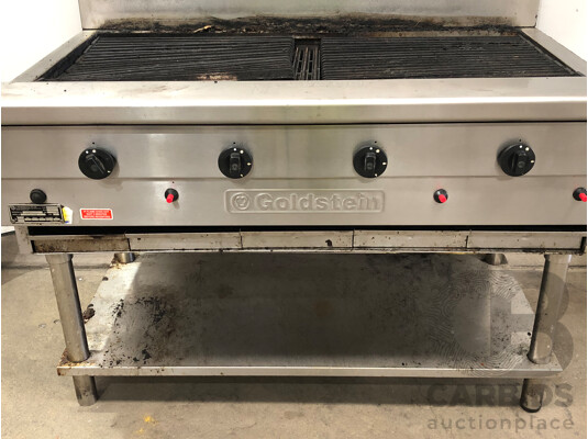 1659640 · Goldstein Four Burner Natural Gas Char Broiler