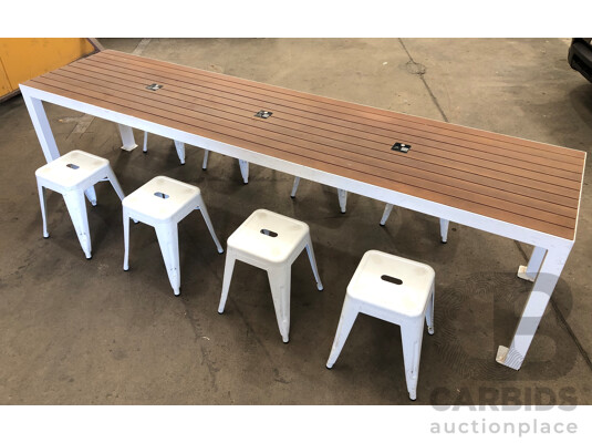 1659624 · Two Outdoor Cafe Tables and Eight Stools
