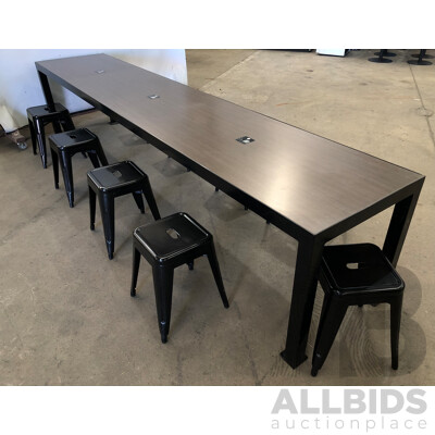 Two Cafe Tables and 18 Stools