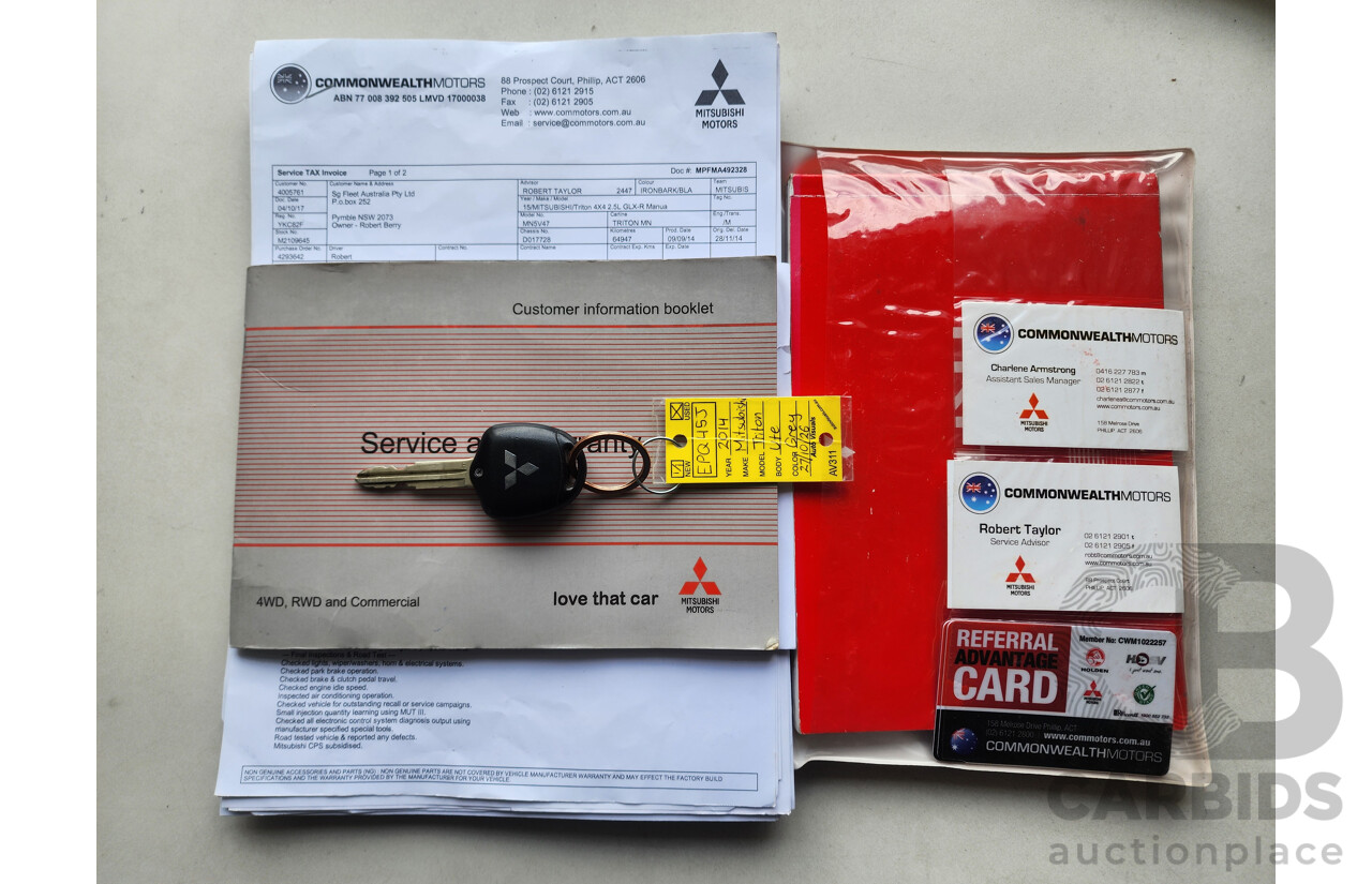 11/2014 Mitsubishi Triton Glx-R (4x4) MN MY15 Double Cab Utility Gold 2.5L