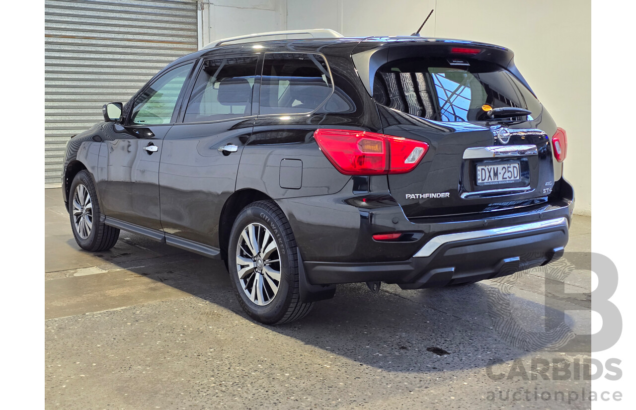 8/2018 Nissan Pathfinder ST-L (4x4) R52 Series 2 MY18 4d Wagon Diamond Black Metallic V6 3.5L - 7 Seater