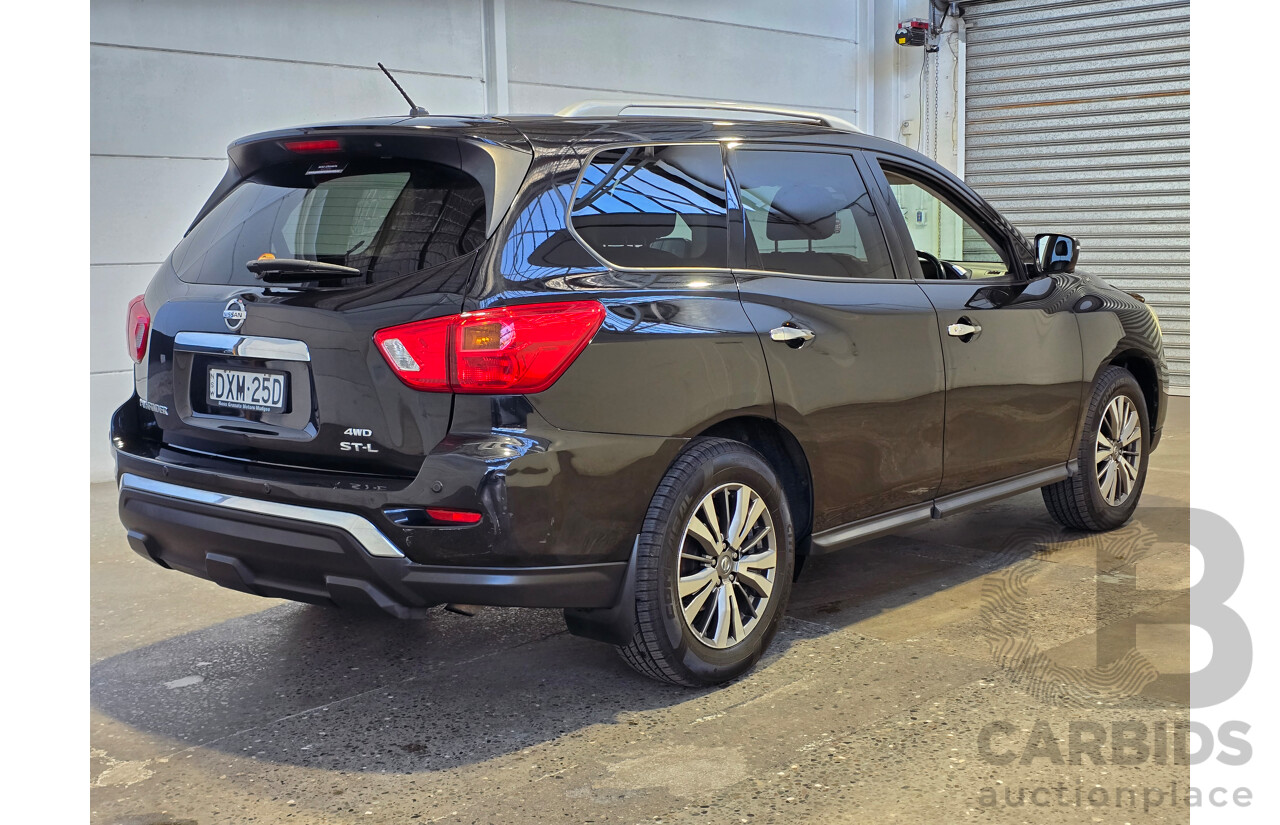 8/2018 Nissan Pathfinder ST-L (4x4) R52 Series 2 MY18 4d Wagon Diamond Black Metallic V6 3.5L - 7 Seater