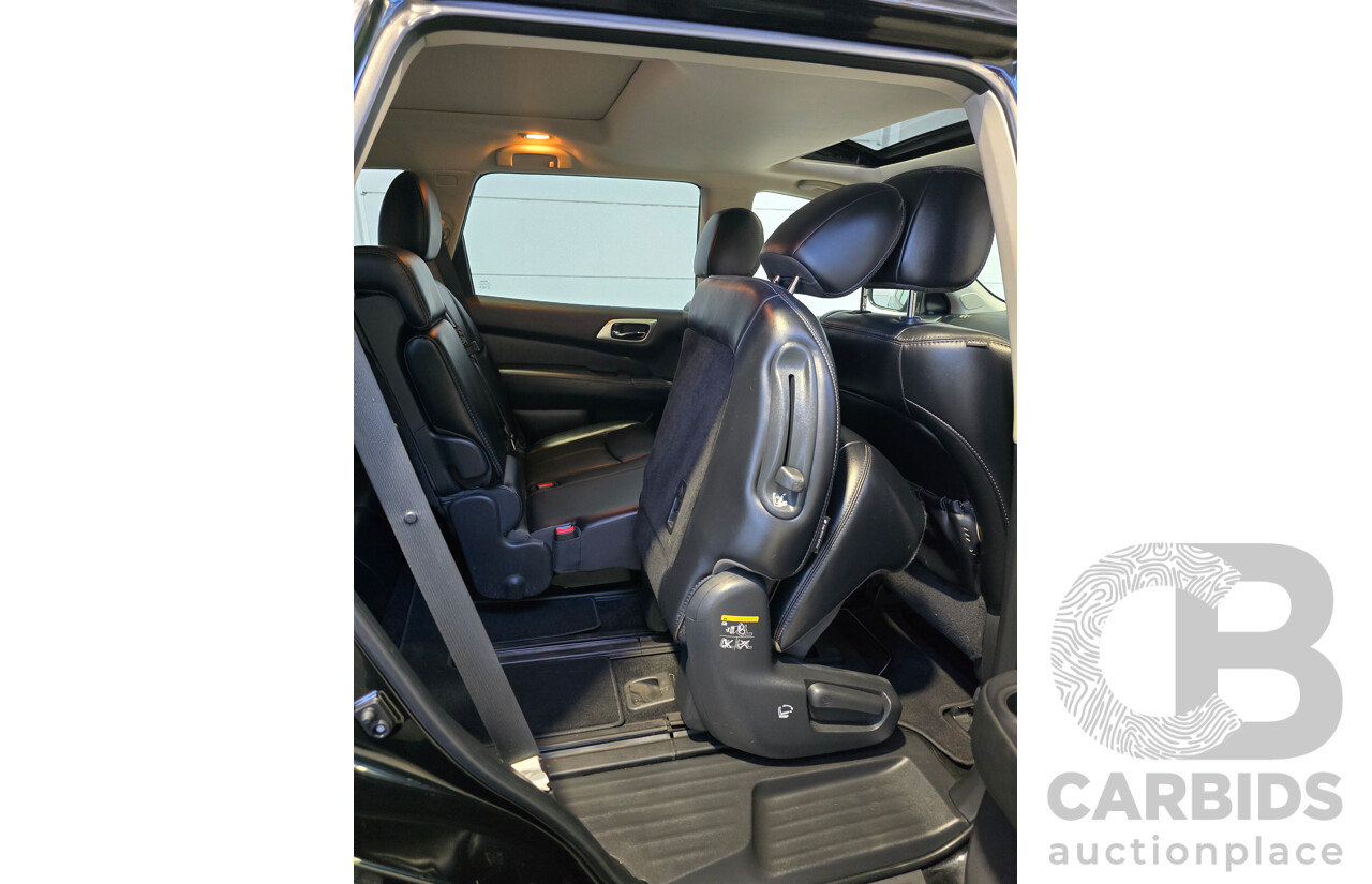 8/2018 Nissan Pathfinder ST-L (4x4) R52 Series 2 MY18 4d Wagon Diamond Black Metallic V6 3.5L - 7 Seater