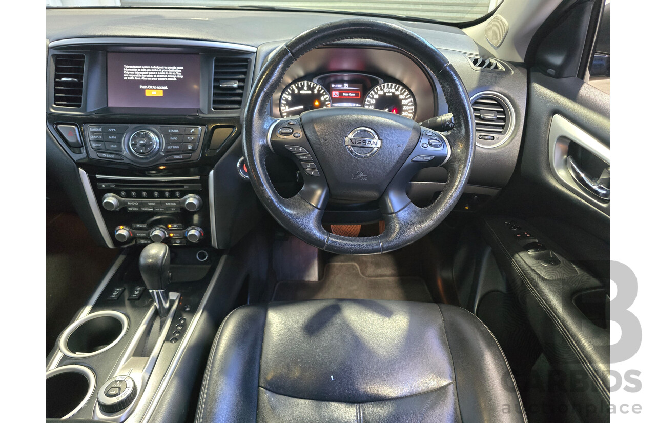 8/2018 Nissan Pathfinder ST-L (4x4) R52 Series 2 MY18 4d Wagon Diamond Black Metallic V6 3.5L - 7 Seater