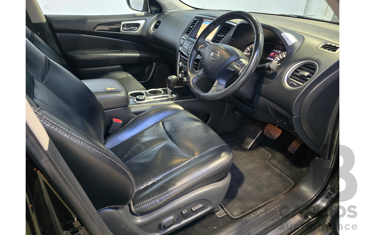 8/2018 Nissan Pathfinder ST-L (4x4) R52 Series 2 MY18 4d Wagon Diamond Black Metallic V6 3.5L - 7 Seater