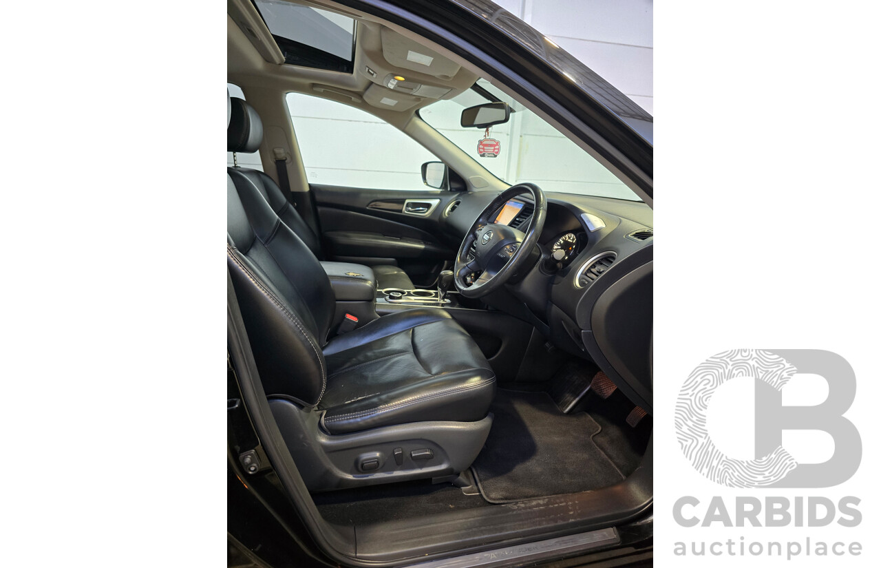 8/2018 Nissan Pathfinder ST-L (4x4) R52 Series 2 MY18 4d Wagon Diamond Black Metallic V6 3.5L - 7 Seater