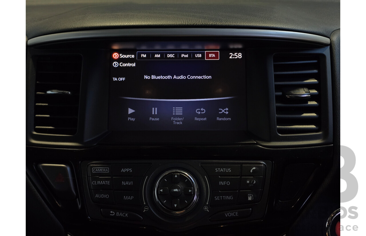 8/2018 Nissan Pathfinder ST-L (4x4) R52 Series 2 MY18 4d Wagon Diamond Black Metallic V6 3.5L - 7 Seater