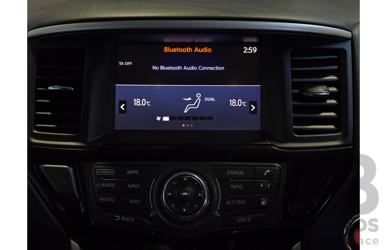 8/2018 Nissan Pathfinder ST-L (4x4) R52 Series 2 MY18 4d Wagon Diamond Black Metallic V6 3.5L - 7 Seater