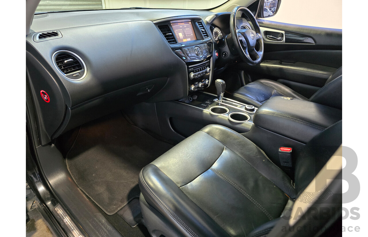 8/2018 Nissan Pathfinder ST-L (4x4) R52 Series 2 MY18 4d Wagon Diamond Black Metallic V6 3.5L - 7 Seater