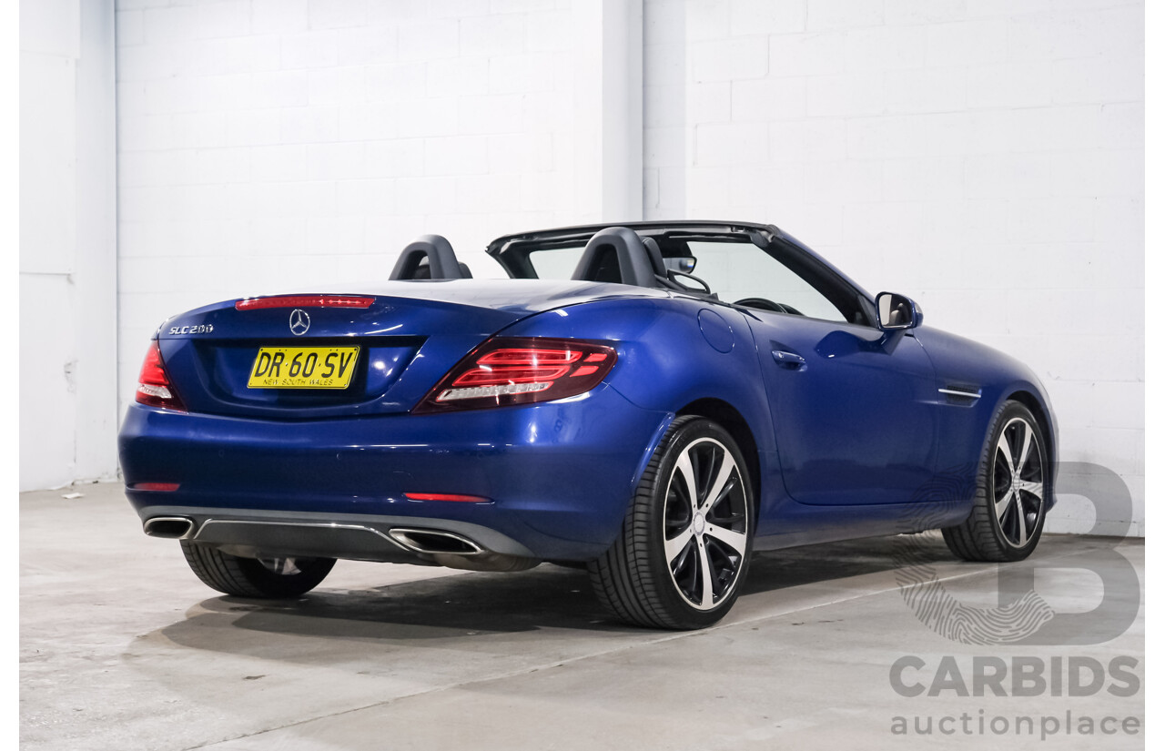 07/2016 Mercedes-Benz Slc 200 RWD 172 MY17 2D Roadster Brilliant Blue Metallic Turbo 2.0L