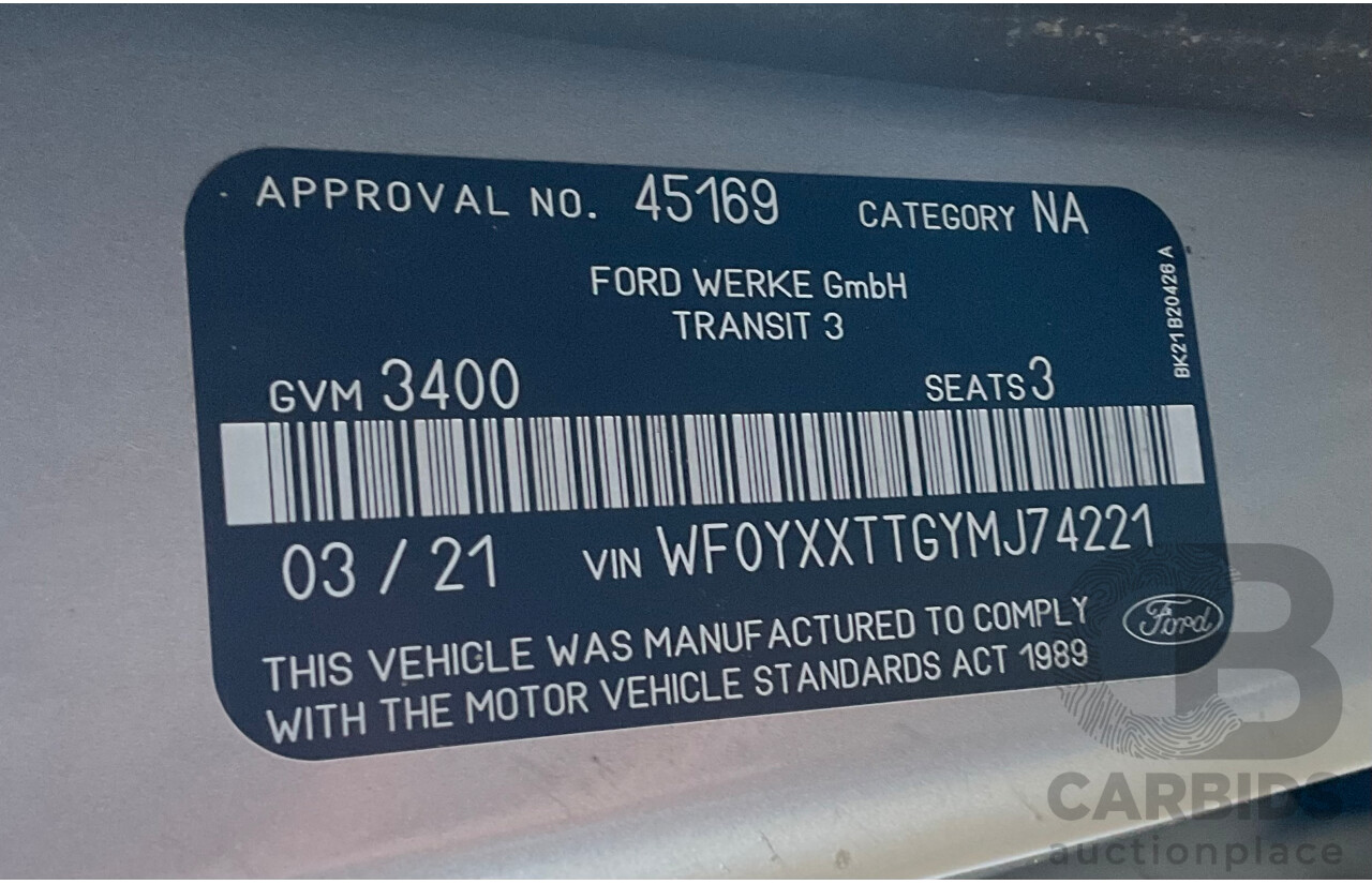03/2021 Ford Transit Custom 340L (LWB) FWD VN MY21.25 Van Silver Or Chrome 2.0L