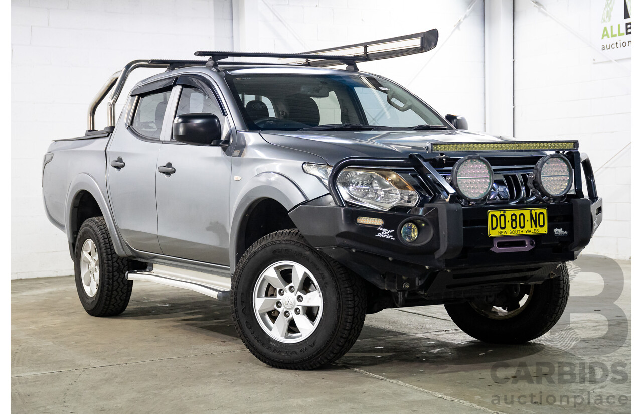11/2015 Mitsubishi Triton GLX (4x4) MQ MY16 Dual Cab Utility Grey Turbo Diesel 2.4L