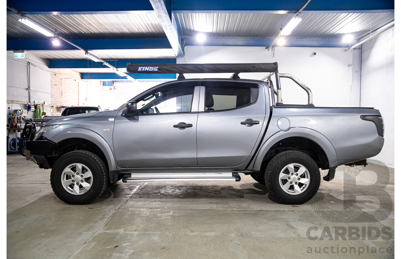 11/2015 Mitsubishi Triton GLX (4x4) MQ MY16 Dual Cab Utility Grey Turbo Diesel 2.4L