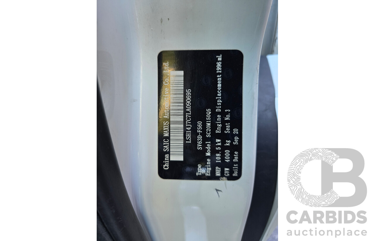 10/2020 LDV Deliver 9 LWB High Roof 2d Van Blanc White Turbo Diesel 2.0L