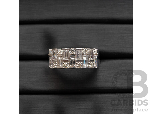 1660685 · 14ct White Gold Natural Diamond Dress Ring with Valuation- Size N.5