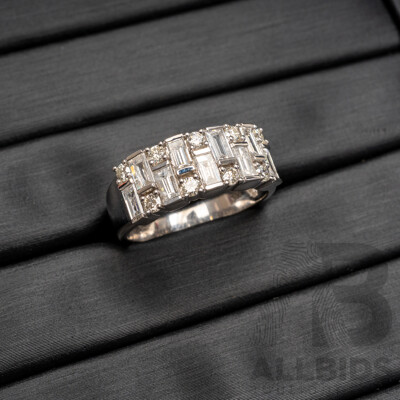 14ct White Gold Natural Diamond Dress Ring with Valuation- Size N.5