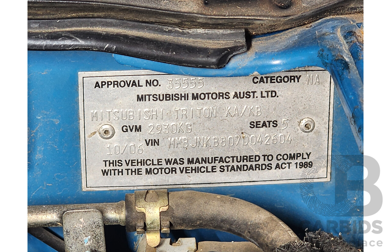10/2006 Mitsubishi Triton GLX (4x4) ML Double Cab Utility Blue 3.2L