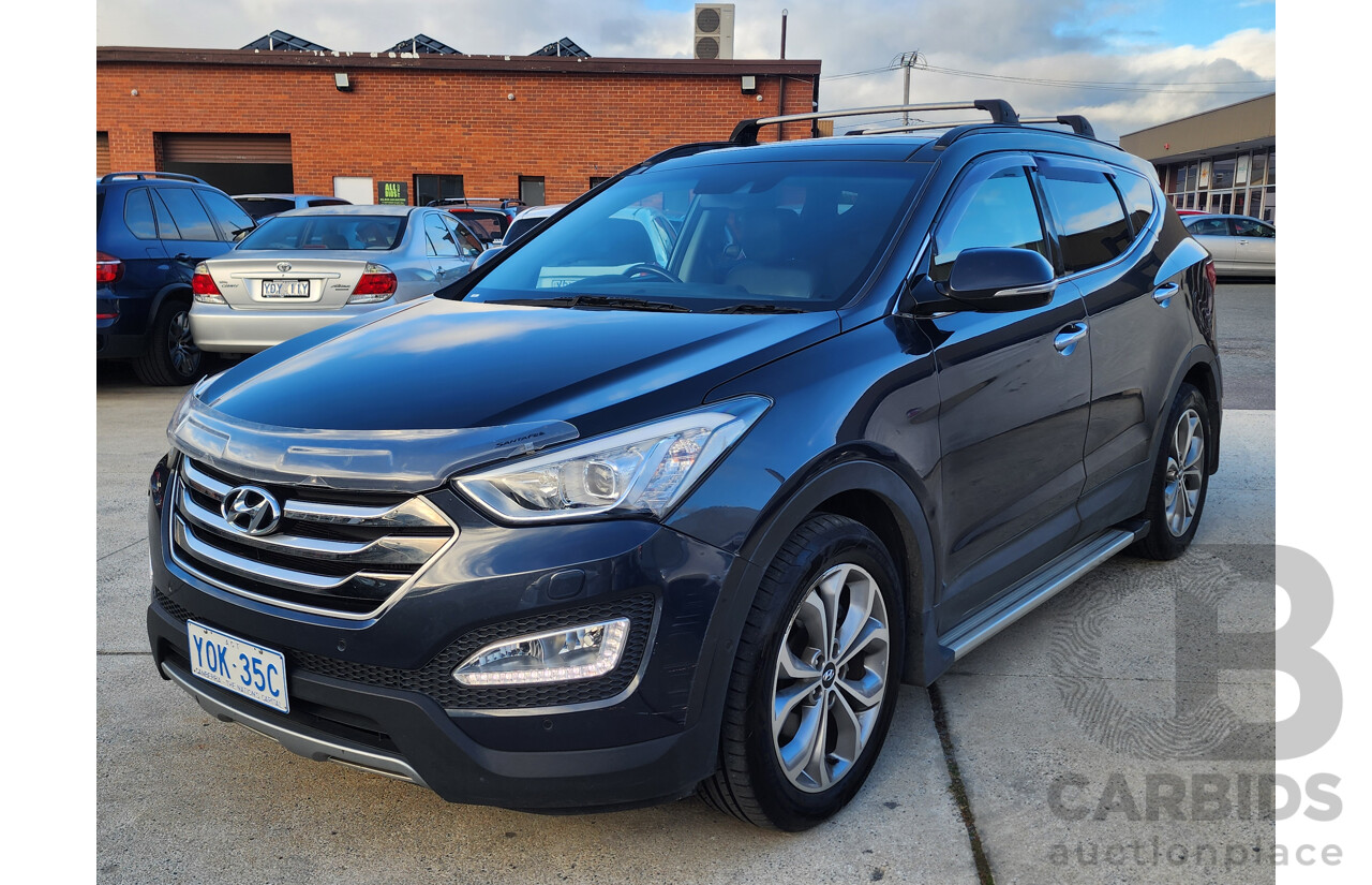 5/2015 Hyundai Santa Fe Highlander CRDi (4x4) DM MY15 4d Wagon Blue 2.2L