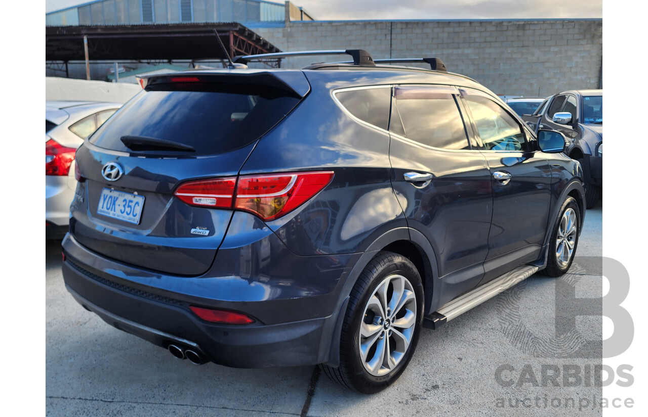 5/2015 Hyundai Santa Fe Highlander CRDi (4x4) DM MY15 4d Wagon Blue 2.2L