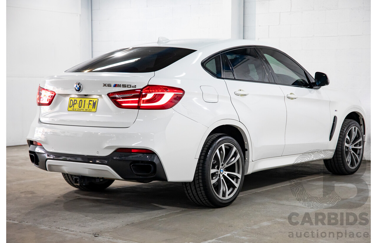 1/2016 BMW X6 M50d (AWD) F16 4d Coupe Alpine White Triple Turbo Diesel 2.9L