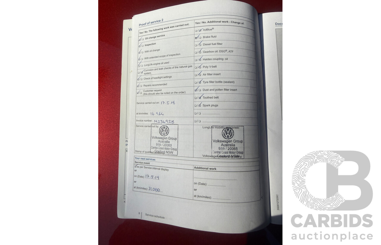 03/2016 Volkswagen Polo 81 TSI Comfortline (FWD) 6R MY16 5D Hatchback Red Turbo 1.2L