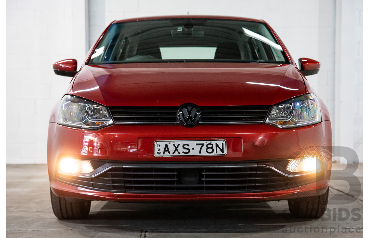 03/2016 Volkswagen Polo 81 TSI Comfortline (FWD) 6R MY16 5D Hatchback Red Turbo 1.2L