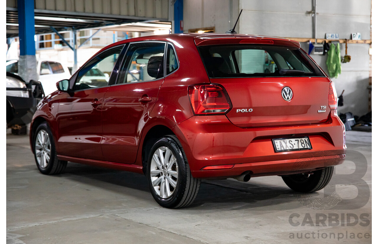 03/2016 Volkswagen Polo 81 TSI Comfortline (FWD) 6R MY16 5D Hatchback Red Turbo 1.2L