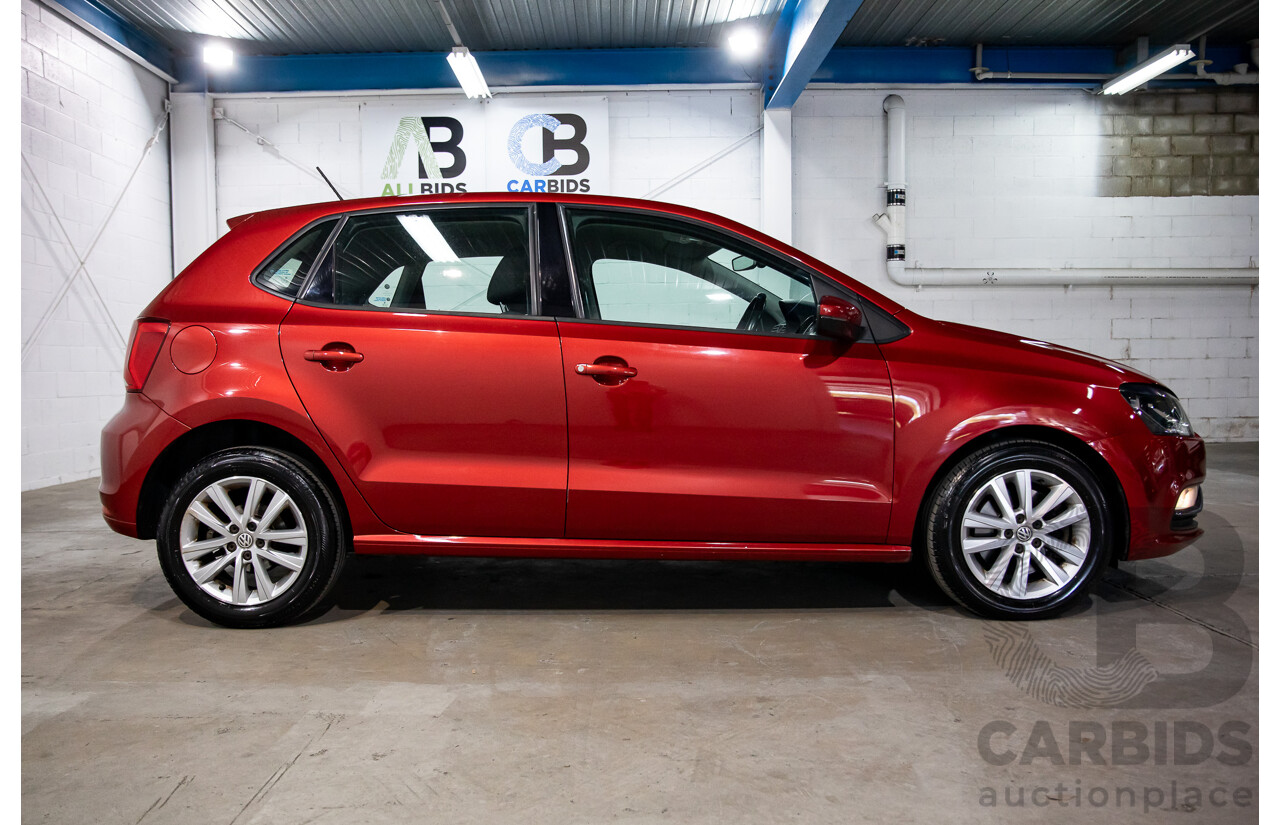 03/2016 Volkswagen Polo 81 TSI Comfortline (FWD) 6R MY16 5D Hatchback Red Turbo 1.2L