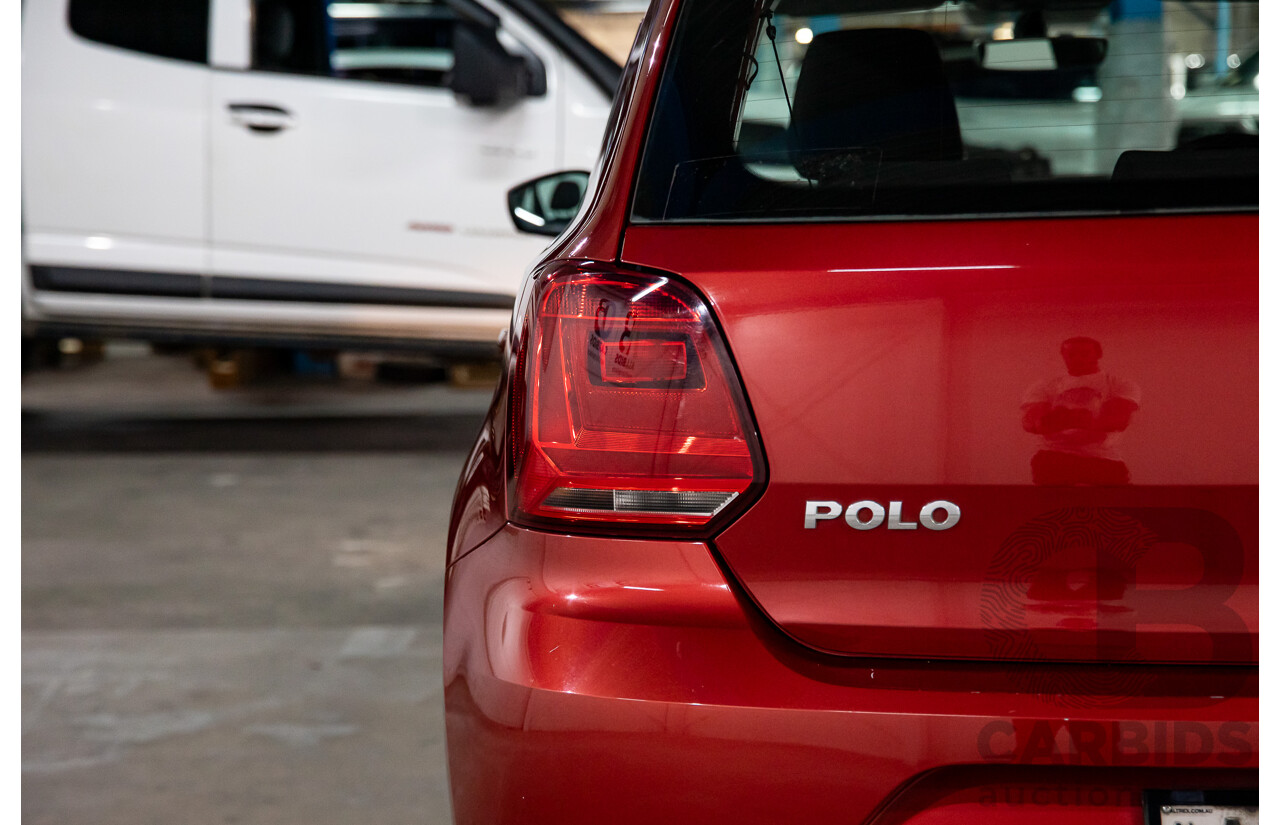 03/2016 Volkswagen Polo 81 TSI Comfortline (FWD) 6R MY16 5D Hatchback Red Turbo 1.2L