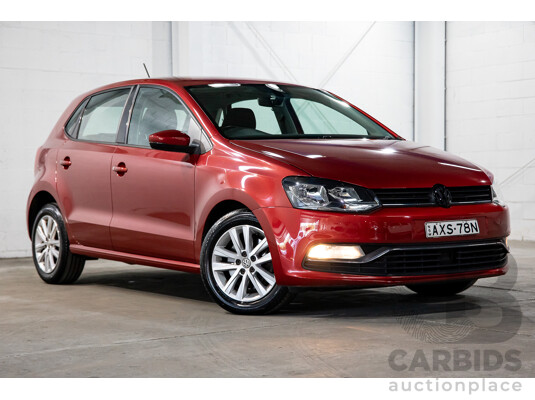 03/2016 Volkswagen Polo 81 TSI Comfortline (FWD) 6R MY16 5D Hatchback Red Turbo 1.2L