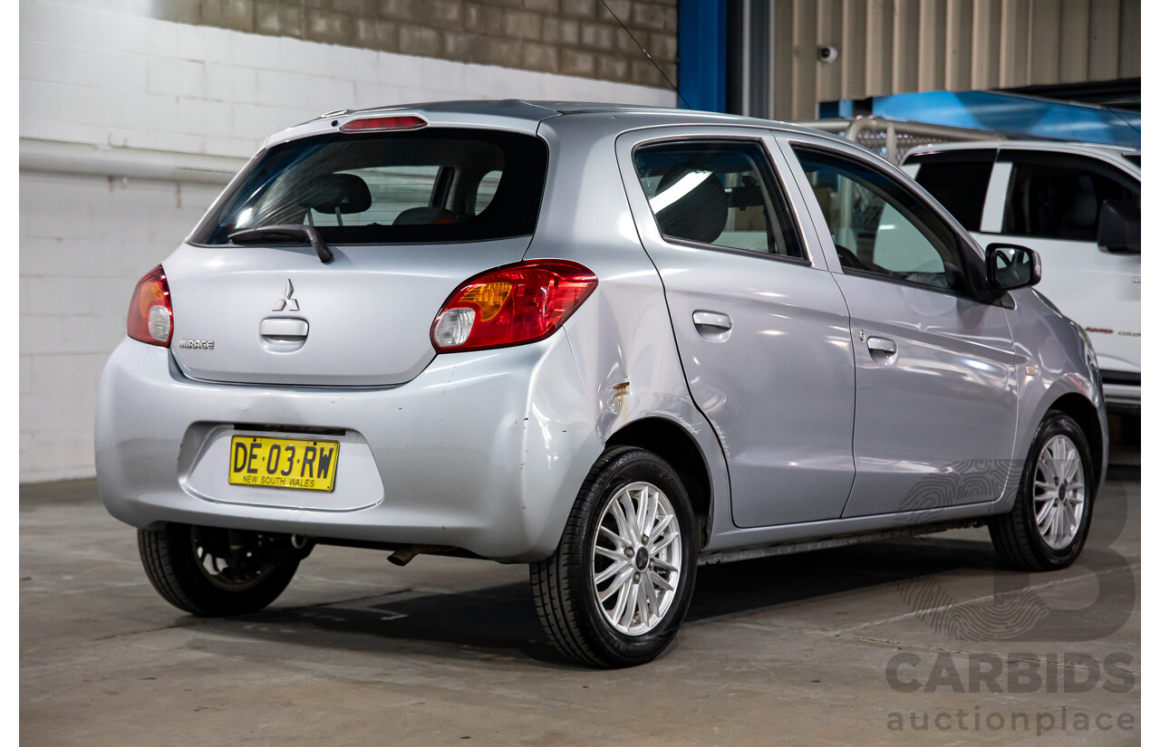 2/2014 Mitsubishi Mirage ES LA 5d Hatchback Silver 1.2L