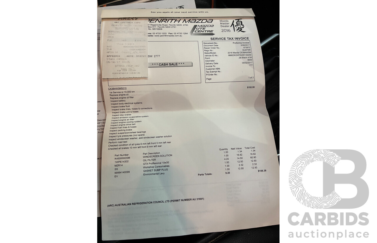 12/2016 Mazda CX-3 Maxx (FWD) DK 4d Wagon Black 2.0L