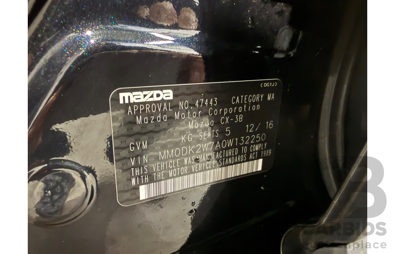 12/2016 Mazda CX-3 Maxx (FWD) DK 4d Wagon Black 2.0L