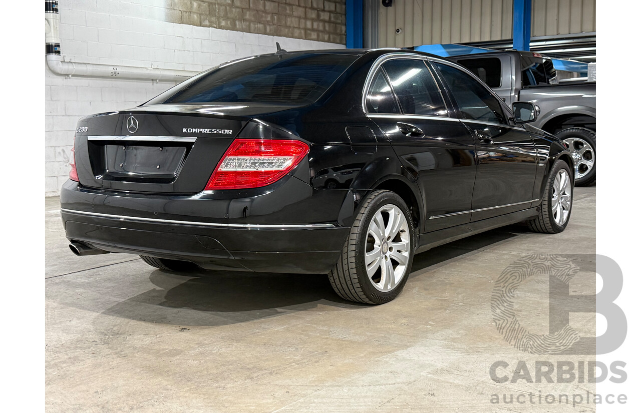 10/2007 Mercedes-Benz C200 Kompressor Avantgarde W203 MY07 Upgrade 4d Sedan Black Supercharged 1.8L