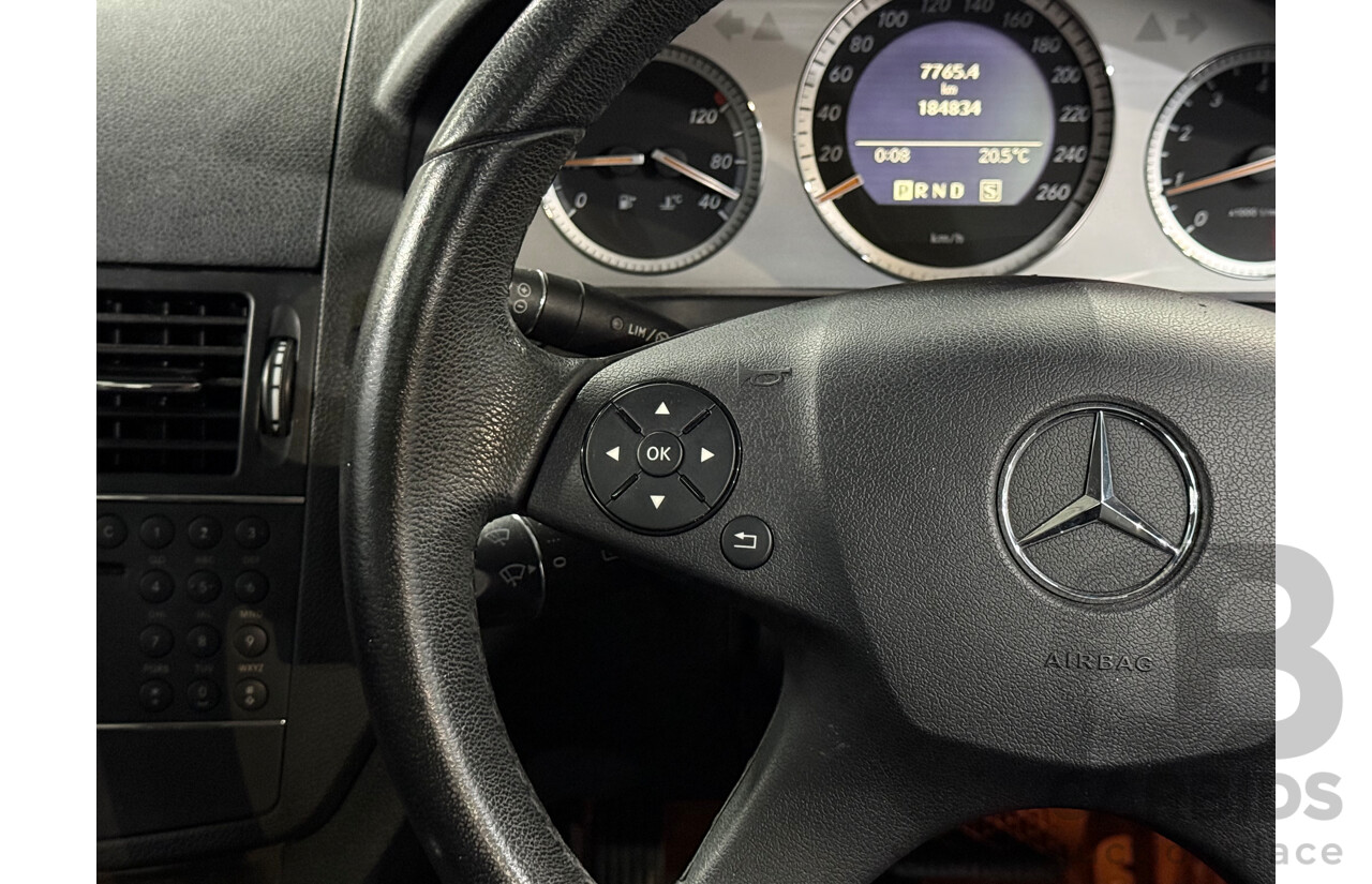 10/2007 Mercedes-Benz C200 Kompressor Avantgarde W203 MY07 Upgrade 4d Sedan Black Supercharged 1.8L