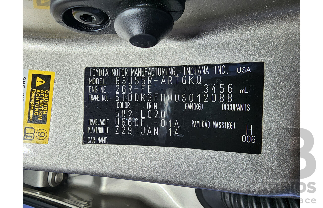3/2014 Toyota Kluger Grande (4x4) GSU55R 4d Wagon Gold 3.5L