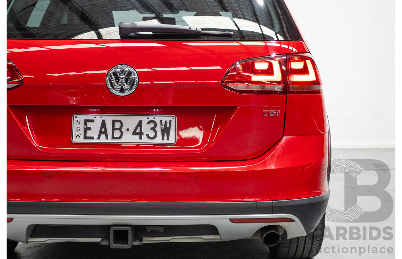 9/2015 Volkswagen Golf Alltrack 132 TSI (AWD) AU MY16 4d Wagon Tornadorot Red Turbo 1.8L