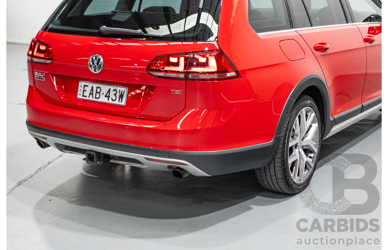 9/2015 Volkswagen Golf Alltrack 132 TSI (AWD) AU MY16 4d Wagon Tornadorot Red Turbo 1.8L
