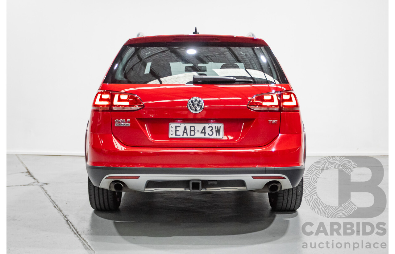 9/2015 Volkswagen Golf Alltrack 132 TSI (AWD) AU MY16 4d Wagon Tornadorot Red Turbo 1.8L