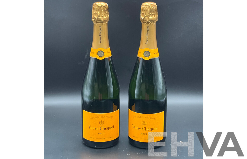 VEUVE CLICQUOT Brut Yellow Label Champagne 750ml - Lot of 2