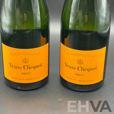 VEUVE CLICQUOT Brut Yellow Label Champagne 750ml - Lot of 2