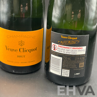 VEUVE CLICQUOT Brut Yellow Label Champagne 750ml - Lot of 2