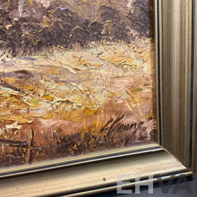 Four Vintage Framed  Paintings, Oil on the Canva