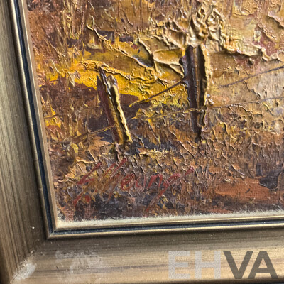 Four Vintage Framed  Paintings, Oil on the Canva