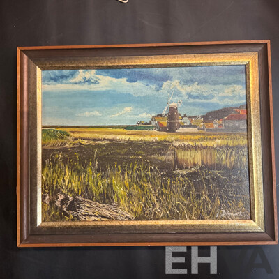 Four Vintage Framed  Paintings, Oil on the Canva
