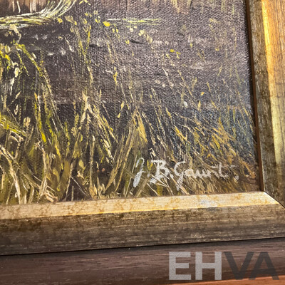 Four Vintage Framed  Paintings, Oil on the Canva