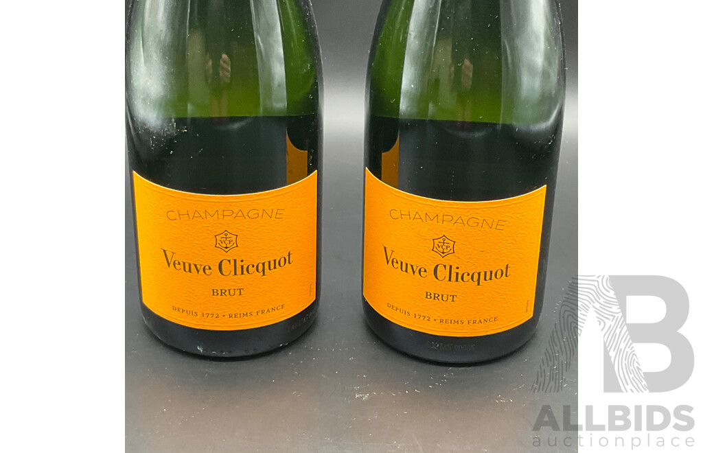 VEUVE CLICQUOT Brut Yellow Label Champagne 750ml - Lot of 2