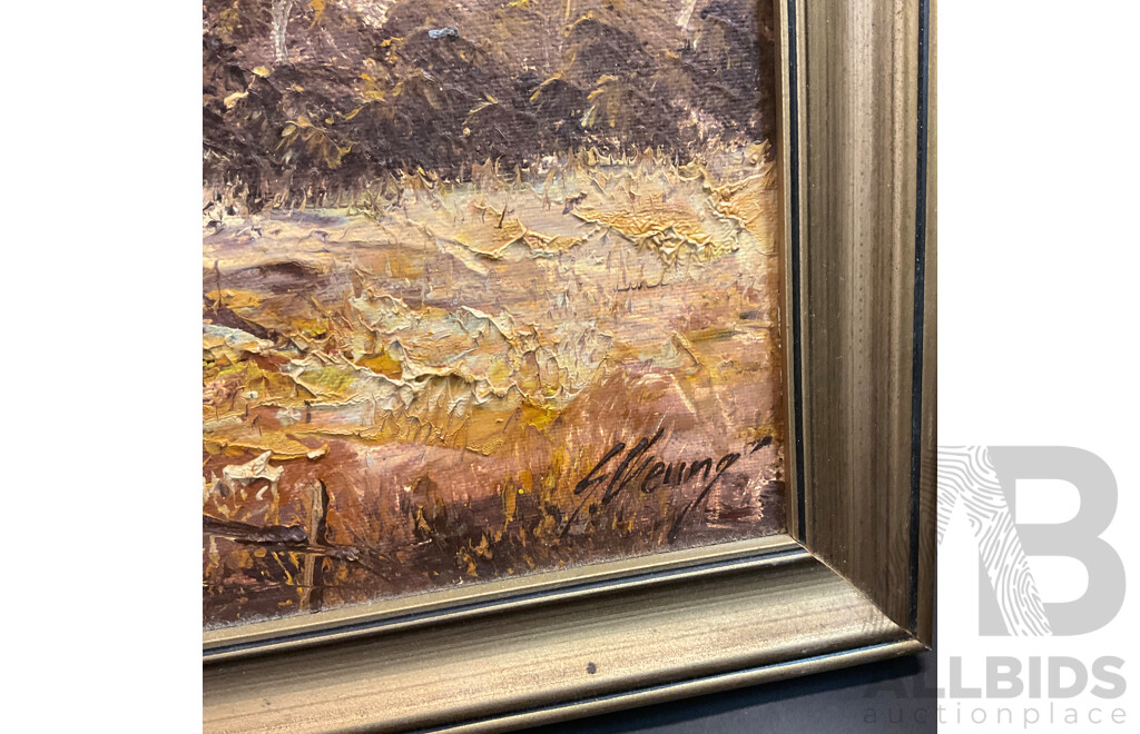 Four Vintage Framed  Paintings, Oil on the Canva