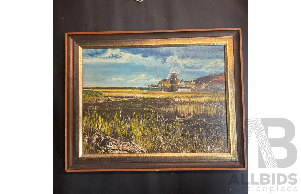 Four Vintage Framed  Paintings, Oil on the Canva