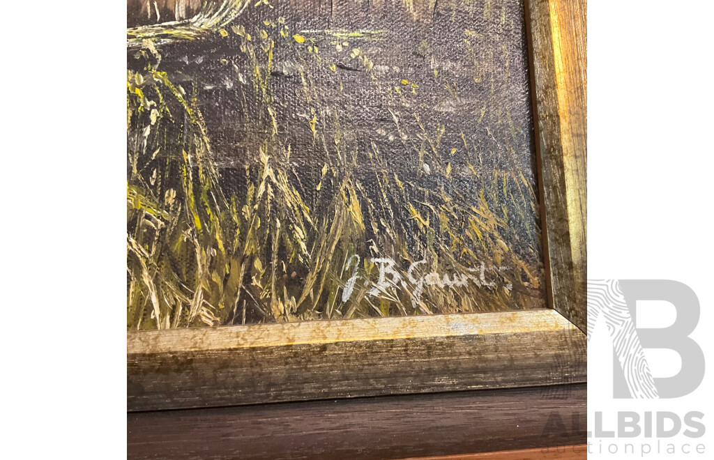 Four Vintage Framed  Paintings, Oil on the Canva